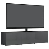 TV Cabinet High Gloss Grey 120x34x30 cm Engineered Wood - Rear View