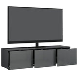 TV Cabinet High Gloss Grey 120x34x30 cm Engineered Wood