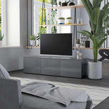 TV Cabinet High Gloss Grey 120x34x30 cm Engineered Wood