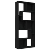 Book Cabinet Black 67x24x161 cm Engineered Wood - Front View