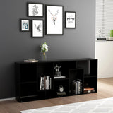 Book Cabinet Black 67x24x161 cm Engineered Wood - Side View