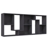 Book Cabinet Grey 67x24x161 cm Engineered Wood - Rear View