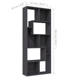 Book Cabinet Grey 67x24x161 cm Engineered Wood - Extra Image