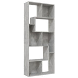 Book Cabinet Concrete Grey 67x24x161 cm Engineered Wood - Front View