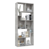 Book Cabinet Concrete Grey 67x24x161 cm Engineered Wood