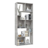 Book Cabinet Concrete Grey 67x24x161 cm Engineered Wood - Top-Down View