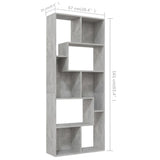 Book Cabinet Concrete Grey 67x24x161 cm Engineered Wood - Extra Image