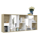 Book Cabinet White and Sonoma Oak 67x24x161 cm Engineered Wood - 45-Degree Angle