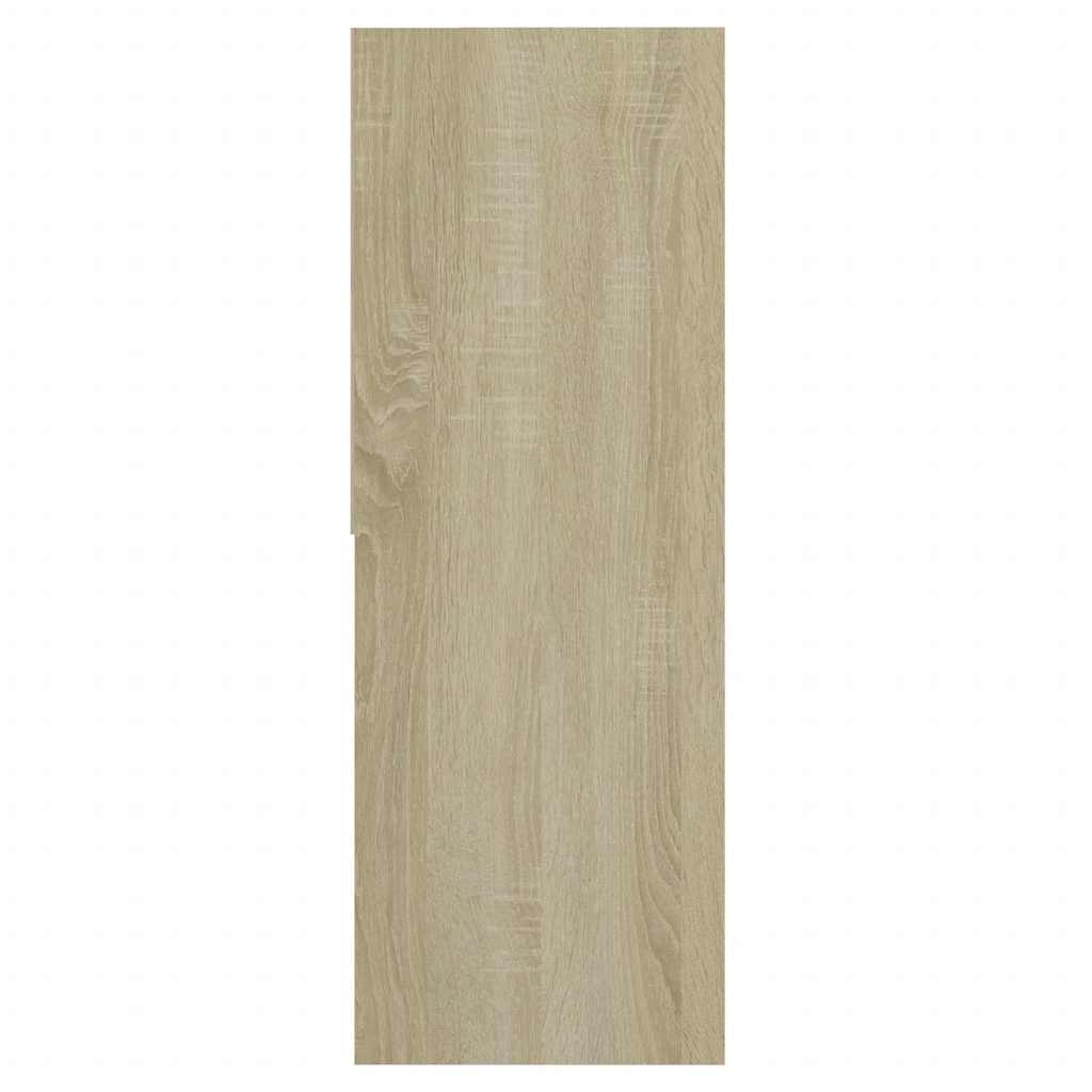 Book Cabinet White and Sonoma Oak 67x24x161 cm Engineered Wood