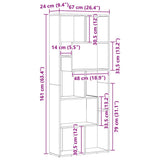 Book Cabinet White and Sonoma Oak 67x24x161 cm Engineered Wood