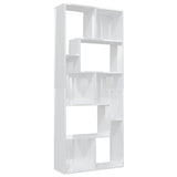 Book Cabinet High Gloss White 67x24x161 cm Engineered Wood - Front View