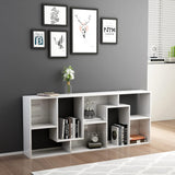 Book Cabinet High Gloss White 67x24x161 cm Engineered Wood - Side View