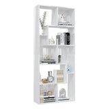 Book Cabinet High Gloss White 67x24x161 cm Engineered Wood - Top-Down View
