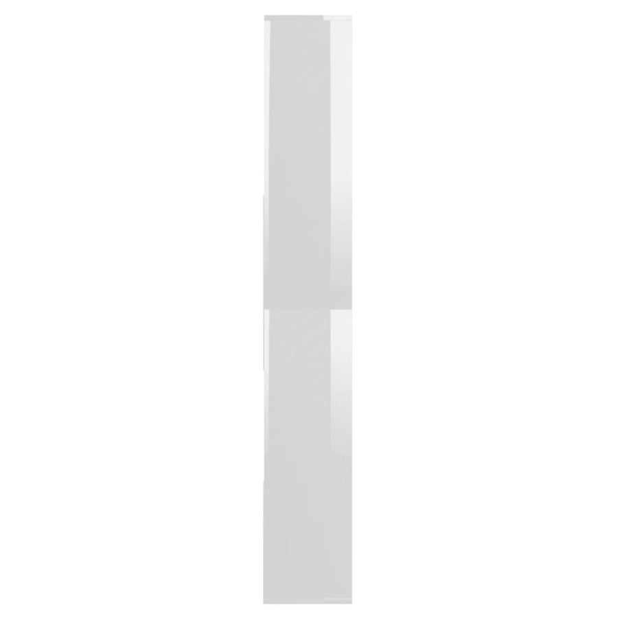 Book Cabinet High Gloss White 67x24x161 cm Engineered Wood