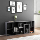 Book Cabinet High Gloss Grey 67x24x161 cm Engineered Wood