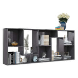 Book Cabinet High Gloss Grey 67x24x161 cm Engineered Wood - 45-Degree Angle