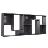 Book Cabinet High Gloss Grey 67x24x161 cm Engineered Wood