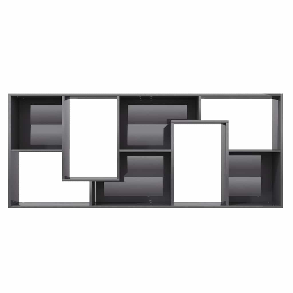 Book Cabinet High Gloss Grey 67x24x161 cm Engineered Wood