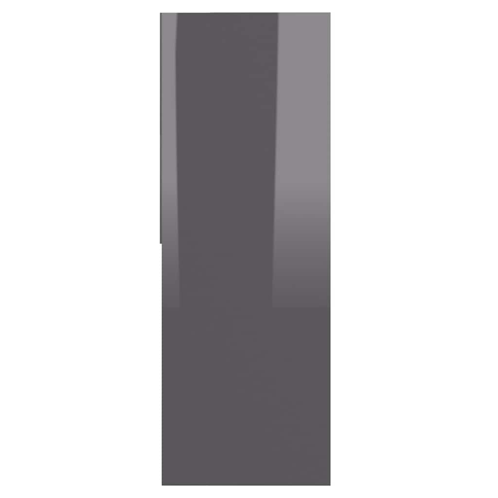 Book Cabinet High Gloss Grey 67x24x161 cm Engineered Wood