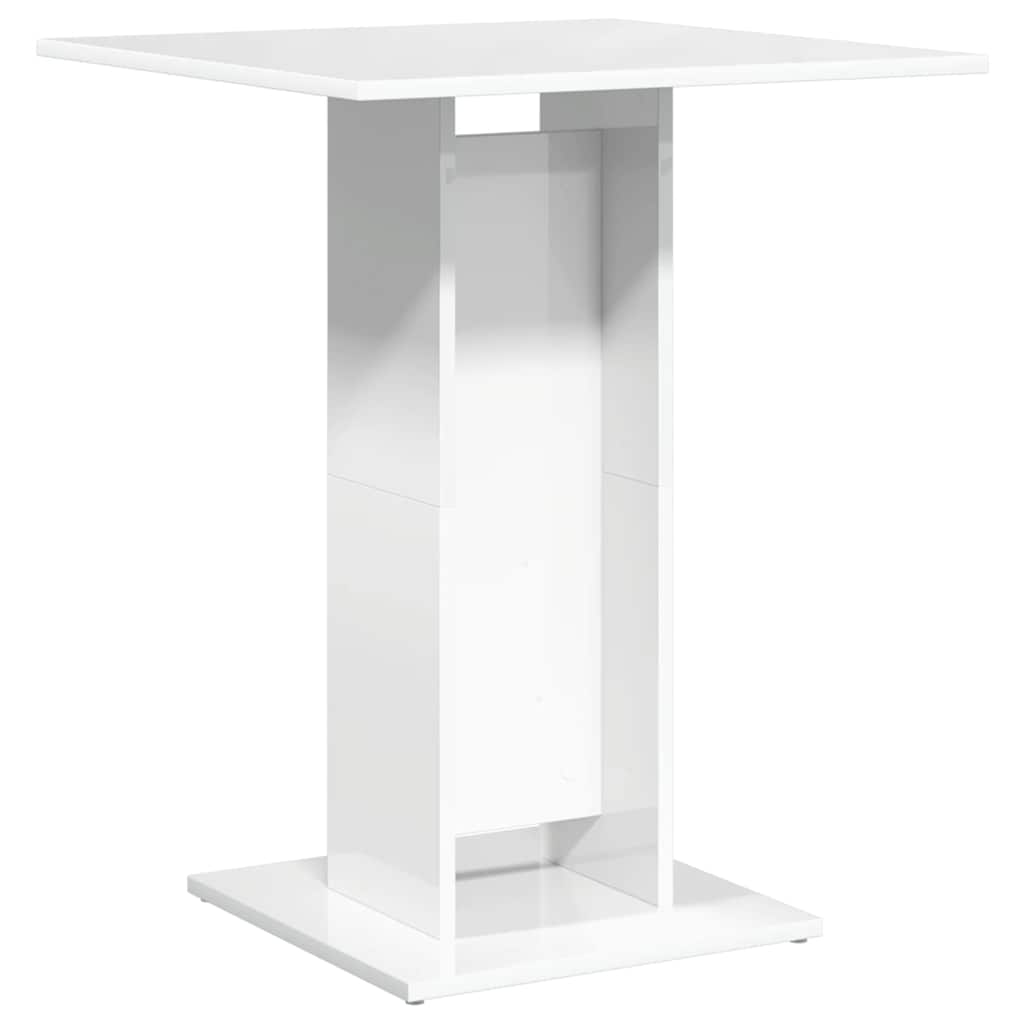 Bistro Table High Gloss White 60x60x75 cm Engineered Wood