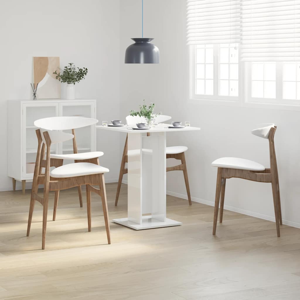 Bistro Table High Gloss White 60x60x75 cm Engineered Wood