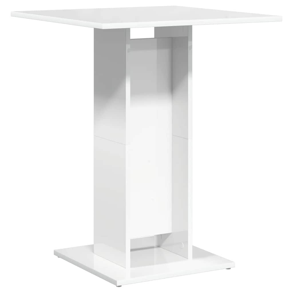 Bistro Table High Gloss White 60x60x75 cm Engineered Wood