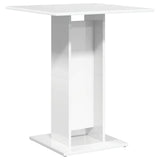 Bistro Table High Gloss White 60x60x75 cm Engineered Wood - Rear View