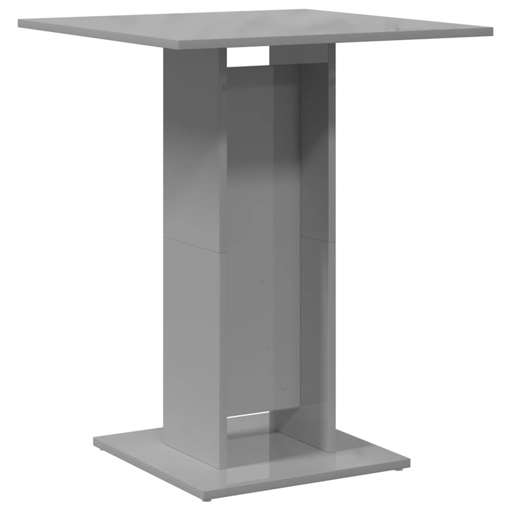 Bistro Table High Gloss Grey 60x60x75 cm Engineered Wood
