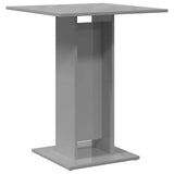 Bistro Table High Gloss Grey 60x60x75 cm Engineered Wood - Front View