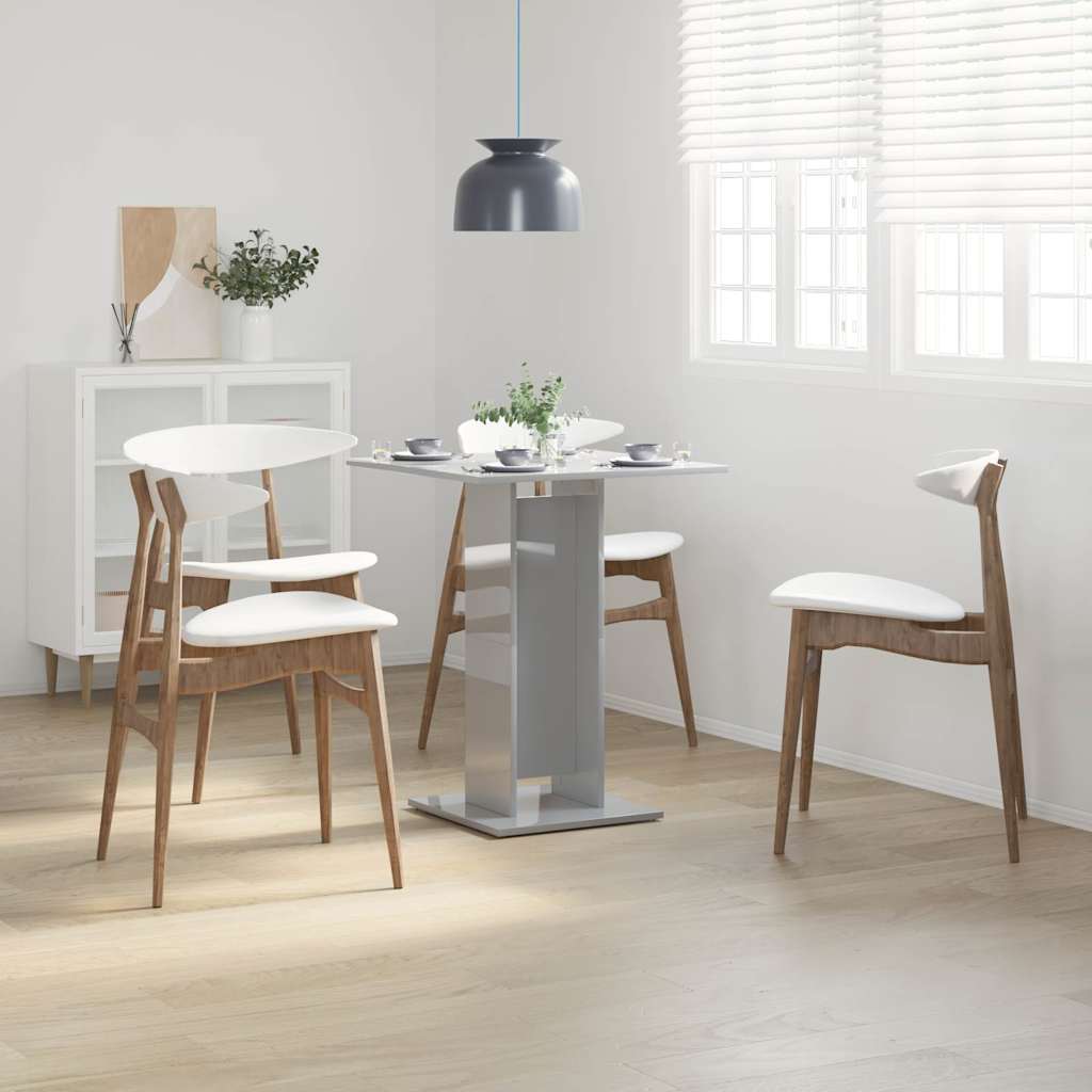 Bistro Table High Gloss Grey 60x60x75 cm Engineered Wood