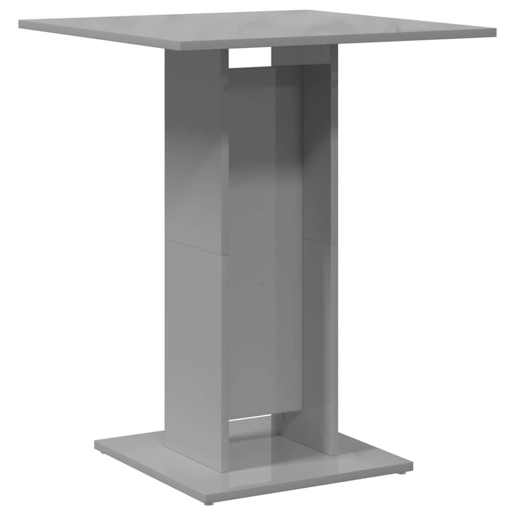 Bistro Table High Gloss Grey 60x60x75 cm Engineered Wood