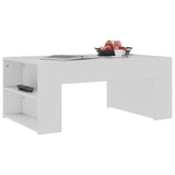Coffee Table White 100x60x42 cm Engineered Wood - Side View