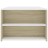 Coffee Table White and Sonoma Oak 100x60x42 cm Engineered Wood - 45-Degree Angle