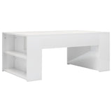 Coffee Table High Gloss White 100x60x42 cm Engineered Wood - Front View