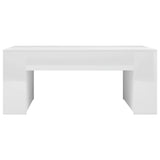 Coffee Table High Gloss White 100x60x42 cm Engineered Wood - Top-Down View