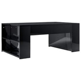 Coffee Table High Gloss Black 100x60x42 cm Engineered Wood - Front View