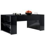 Coffee Table High Gloss Black 100x60x42 cm Engineered Wood - Side View