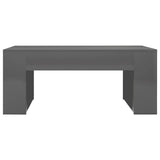 Coffee Table High Gloss Grey 100x60x42 cm Engineered Wood - Top-Down View