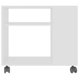 Side Table White 70x35x55 cm Engineered Wood - Top-Down View