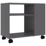 Side Table Grey 70x35x60.5 cm Engineered Wood