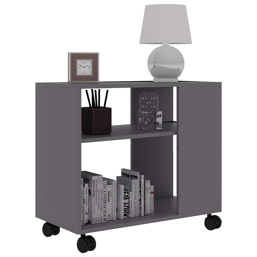 Side Table Grey 70x35x60.5 cm Engineered Wood