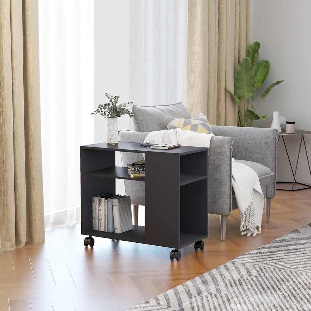 Side Table Grey 70x35x60.5 cm Engineered Wood