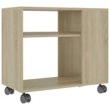 Side Table Sonoma Oak 70x35x55 cm Engineered Wood - Front View
