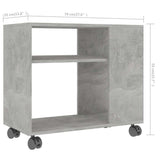 Side Table Concrete Grey 70x35x55 cm Engineered Wood - Rear View