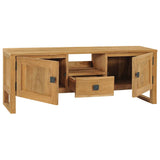 TV Cabinet 120x32x45 cm Solid Teak Wood - Front View