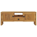 TV Cabinet 120x32x45 cm Solid Teak Wood - Side View