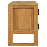 TV Cabinet 120x32x45 cm Solid Teak Wood - Top-Down View