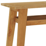 Console Table 120x35x75 cm Solid Teak Wood - Top-Down View