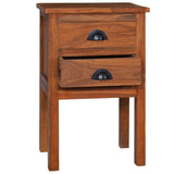 Bedside Cabinet 40x35x60 cm Solid Teak Wood - Front View