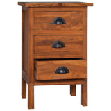 Bedside Cabinet 40x35x60 cm Solid Teak Wood - Front View